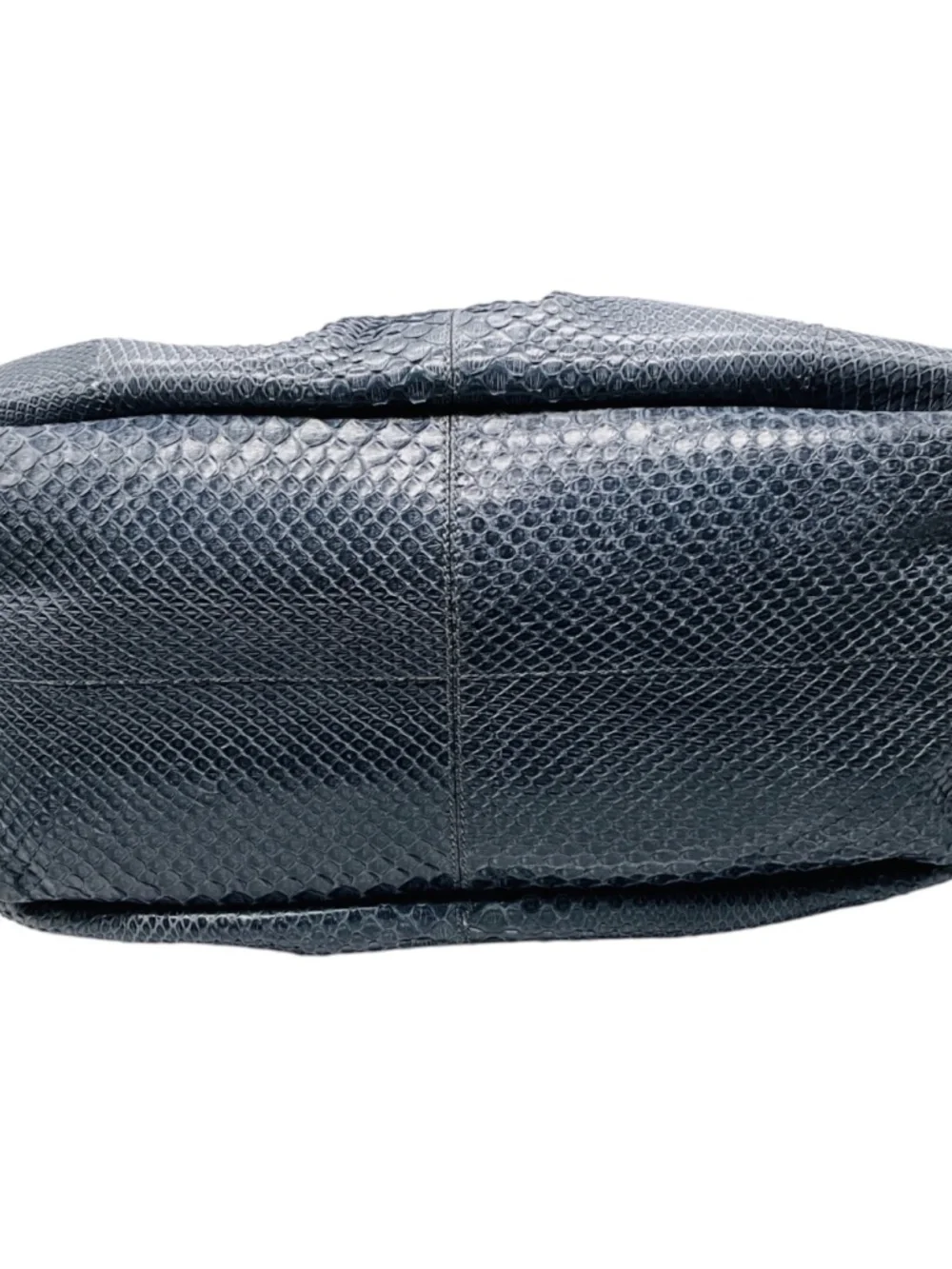 TOD'S SLATE BLUE PYTHON SKIN LEATHER HANDBAG
